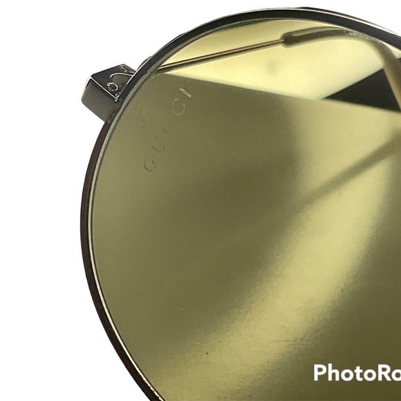 GUCCI Oversize- 70’s Style Round Yellow Tint Sunglasses - Picture 10 of 16